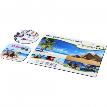 Logo trade promotional gift photo of: Brite-Mat® mouse mat and coaster set combo 1