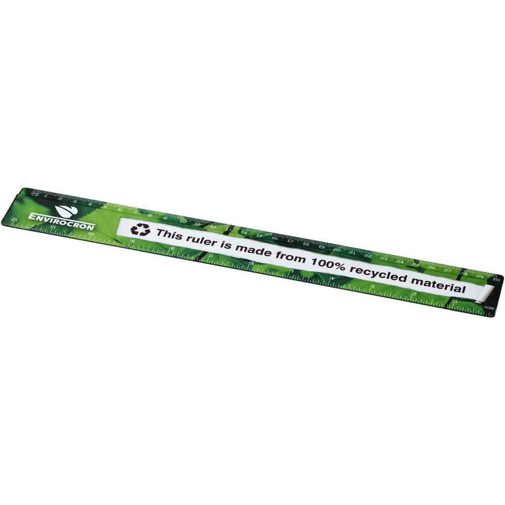 Logo trade promotional giveaways picture of: Terran 30 cm ruler from 100% recycled plastic