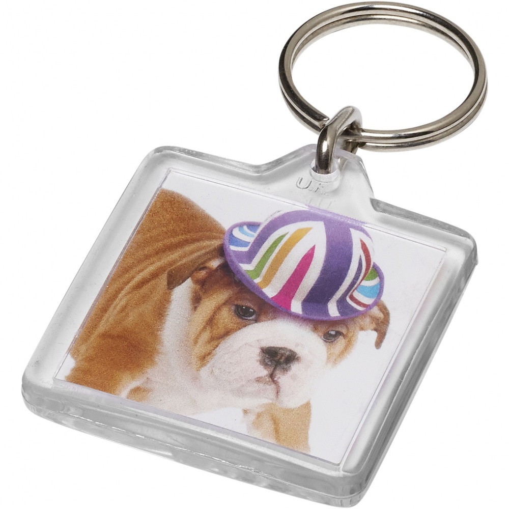 Logo trade promotional giveaways image of: Vial U1 square keychain