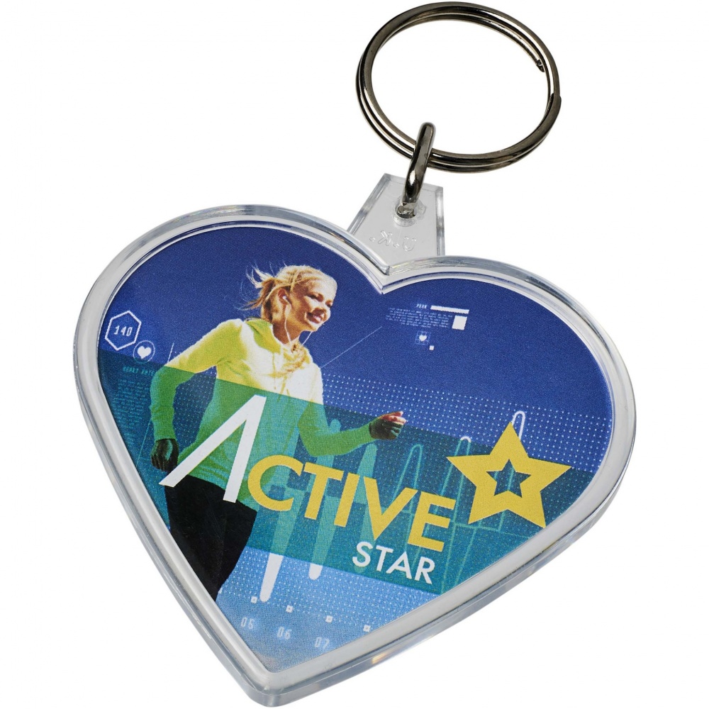 Logo trade promotional items image of: Combo heart-shaped keychain