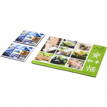 Logo trade promotional merchandise image of: Q-Mat® mouse mat and coaster set combo 3