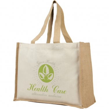 Logo trade business gift photo of: Varai 320 g/m² canvas and jute shopping tote bag 23L
