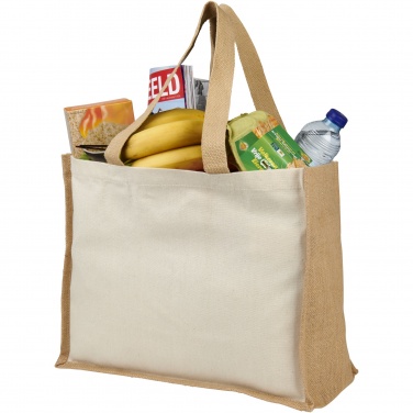 Logotrade advertising product picture of: Varai 320 g/m² canvas and jute shopping tote bag 23L