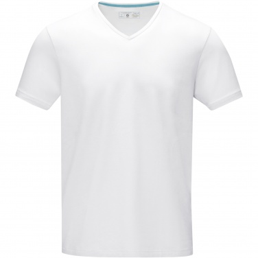 Logo trade promotional giveaways image of: Kawartha short sleeve men's organic V-neck t-shirt