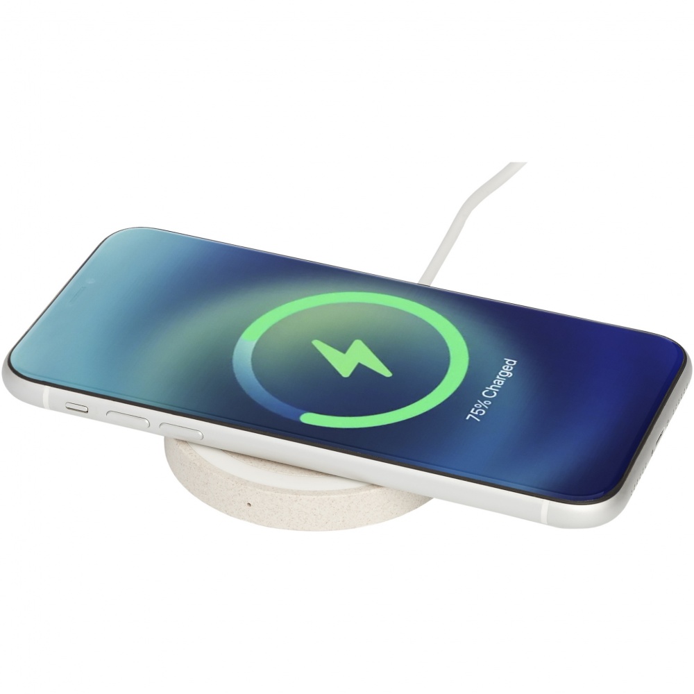 Logo trade corporate gifts image of: Naka 5W wheat straw wireless charging pad