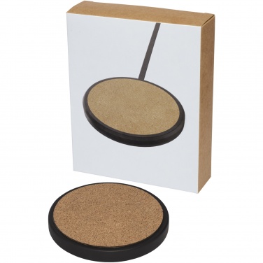 Logo trade promotional item photo of: Kivi 10W limestone/cork wireless charging pad