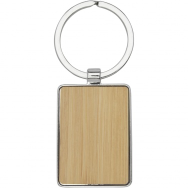 Logo trade promotional merchandise photo of: Neta bamboo rectangular keychain