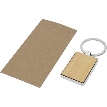 Logo trade promotional items picture of: Neta bamboo rectangular keychain