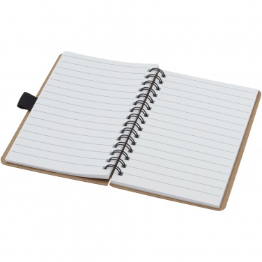 Logo trade promotional gifts image of: Cobble A6 wire-o recycled cardboard notebook with stone paper
