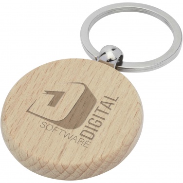 Logo trade corporate gift photo of: Giovanni beech wood round keychain
