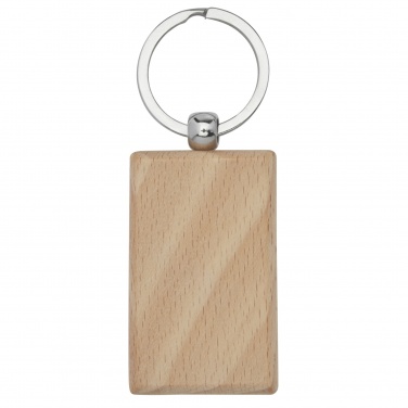 Logo trade promotional merchandise image of: Gian beech wood rectangular keychain