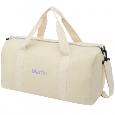 Logo trade advertising products picture of: Pheebs 450 g/m² recycled cotton and polyester duffel bag 24L