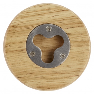 Logo trade promotional merchandise image of: Scoll wooden coaster with bottle opener