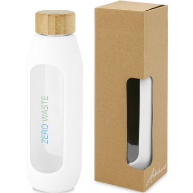 Logo trade promotional giveaway photo of: Tidan 600 ml borosilicate glass bottle with silicone grip