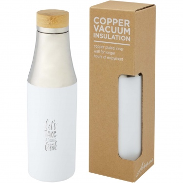 Logotrade corporate gift picture of: Hulan 540 ml copper vacuum insulated stainless steel bottle with bamboo lid