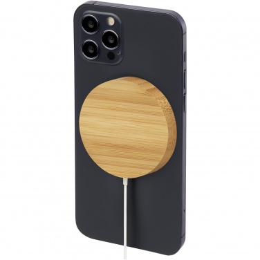 Logotrade advertising product picture of: Atra 10W bamboo magnetic wireless charging pad