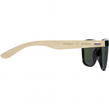Logo trade promotional products image of: Taiyō rPET/bamboo mirrored polarized sunglasses in gift box