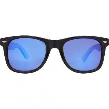 Logo trade promotional giveaways image of: Hiru rPET/wood mirrored polarized sunglasses in gift box