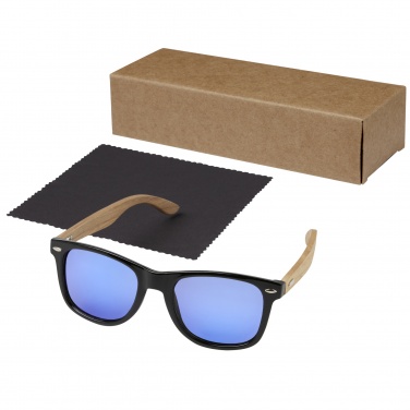 Logo trade promotional products image of: Hiru rPET/wood mirrored polarized sunglasses in gift box