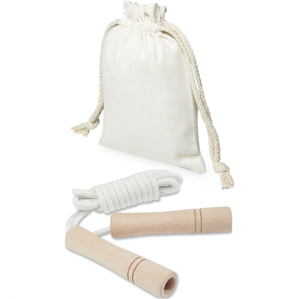 Logotrade promotional gift image of: Denise wooden skipping rope in cotton pouch