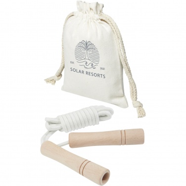 Logo trade promotional gifts image of: Denise wooden skipping rope in cotton pouch