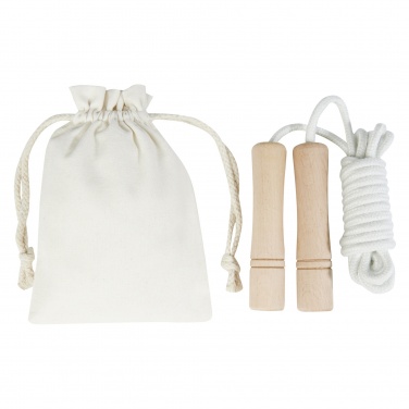 Logo trade promotional item photo of: Denise wooden skipping rope in cotton pouch