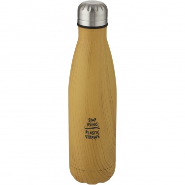Logotrade advertising products photo of: Cove 500 ml vacuum insulated stainless steel bottle with wood print
