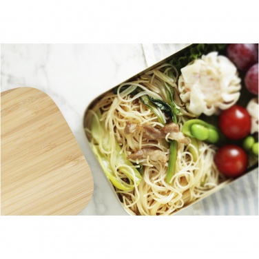 Logotrade promotional gift picture of: Tite stainless steel lunch box with bamboo lid