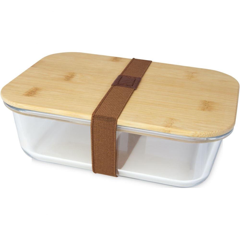 Logo trade promotional merchandise image of: Roby glass lunch box with bamboo lid