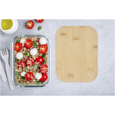 Logo trade promotional merchandise picture of: Roby glass lunch box with bamboo lid
