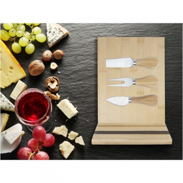 Logotrade advertising product picture of: Mancheg bamboo magnetic cheese board and tools