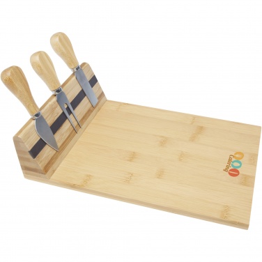 Logo trade advertising products image of: Mancheg bamboo magnetic cheese board and tools