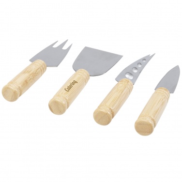 Logotrade promotional product image of: Cheds 4-piece bamboo cheese set