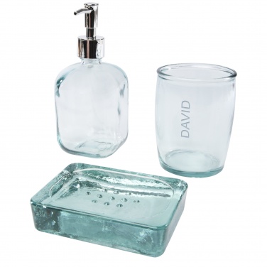 Logotrade advertising product image of: Jabony 3-piece recycled glass bathroom set