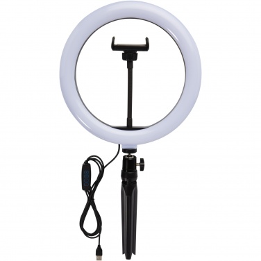 Logo trade promotional item photo of: Studio ring light for selfies and vlogging with phone holder and tripod