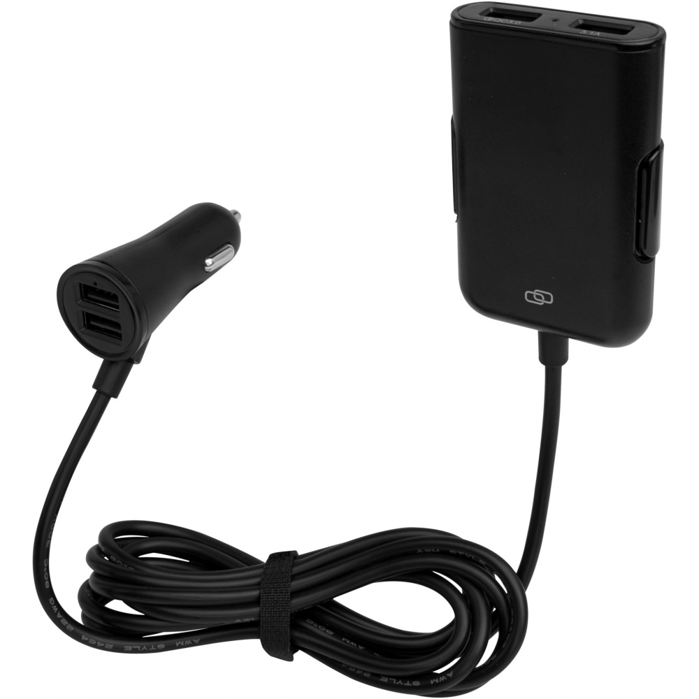 Logotrade promotional giveaway picture of: Pilot dual car charger with QC 3.0 dual back seat extended charger