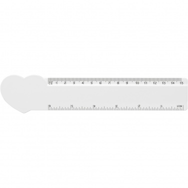 Logo trade business gifts image of: Tait 15 cm heart-shaped recycled plastic ruler