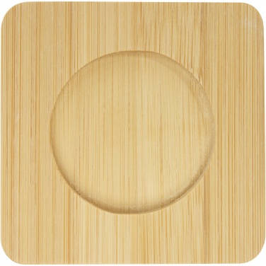 Logotrade promotional giveaway picture of: Manti 2-piece 100 ml double-wall glass cup with bamboo coaster 
