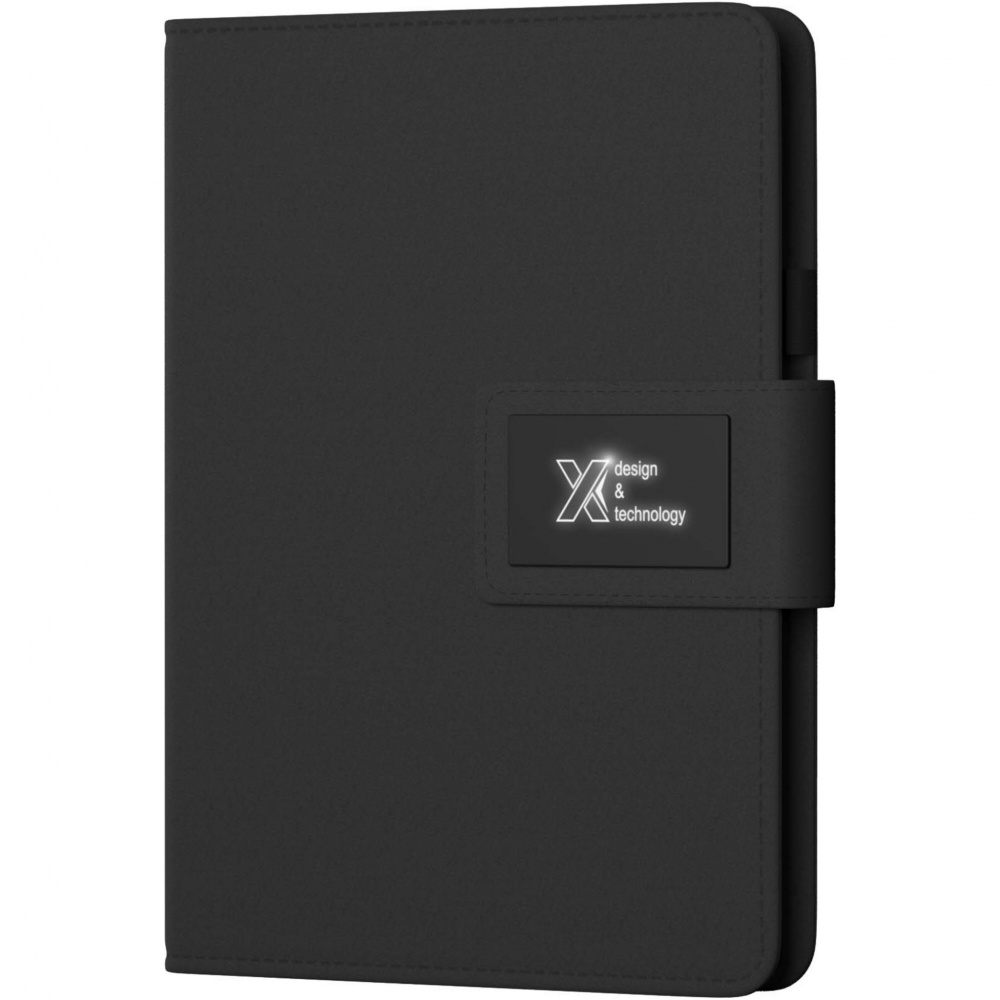 Logo trade business gifts image of: SCX.design O16 A5 light-up notebook power bank