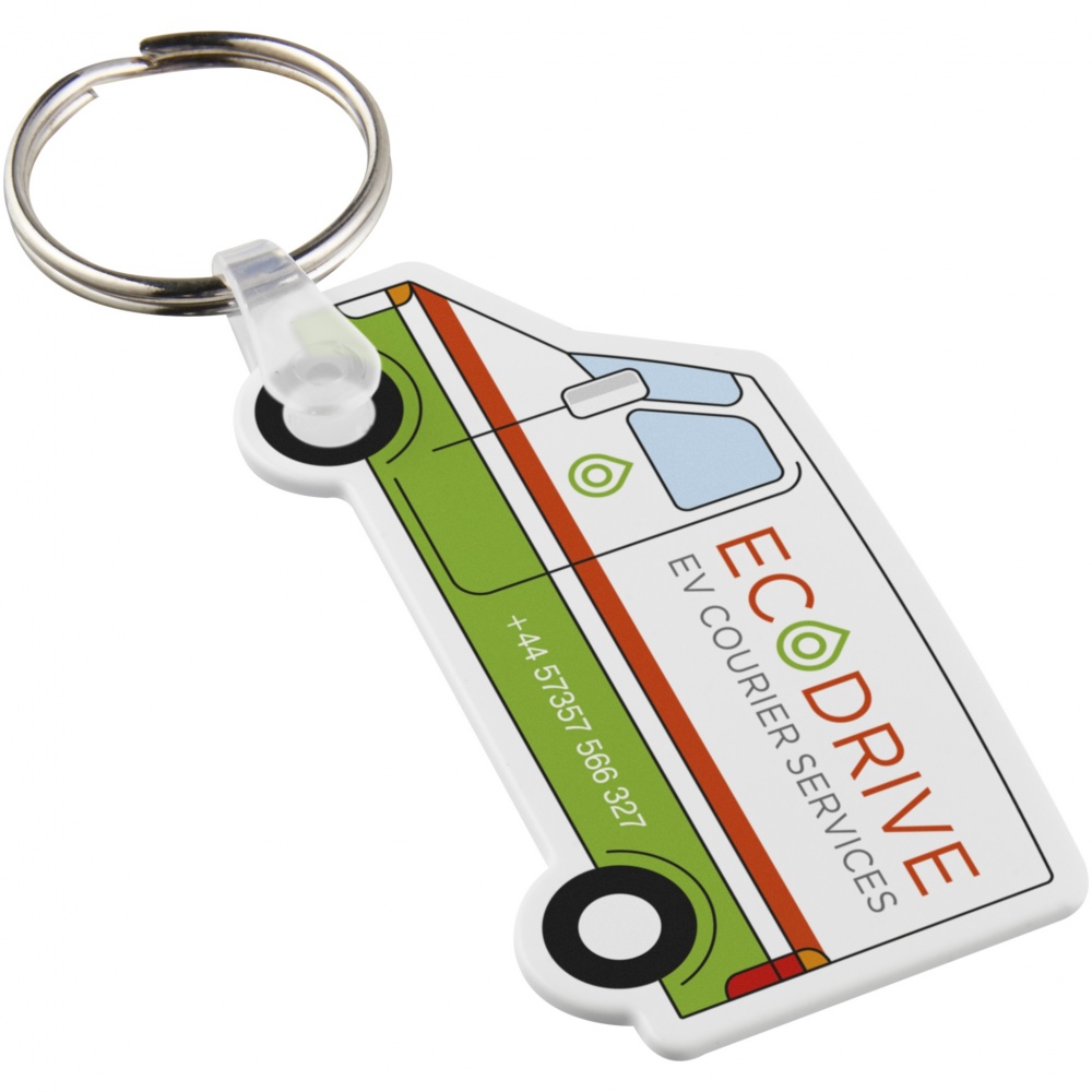 Logotrade promotional giveaways photo of: Tait van-shaped recycled keychain