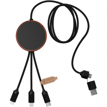 Logotrade corporate gifts photo of: SCX.design C40 5-in-1 rPET light-up logo charging cable and 10W charging pad