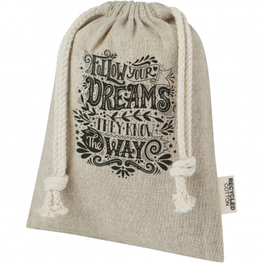 Logotrade promotional product image of: Pheebs 150 g/m² GRS recycled cotton gift bag small 0.5L