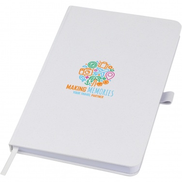 Logo trade promotional giveaway photo of: Fabianna crush paper hard cover notebook