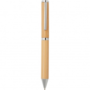 Logo trade advertising product photo of: Apolys bamboo ballpoint and rollerball pen gift set 