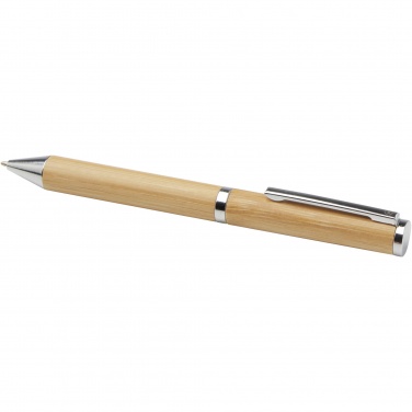 Logo trade promotional giveaway photo of: Apolys bamboo ballpoint and rollerball pen gift set 