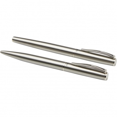 Logotrade promotional product picture of: Didimis recycled stainless steel ballpoint and rollerball pen set