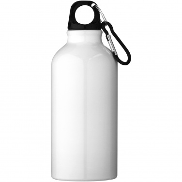 Logo trade promotional giveaways picture of: Oregon 400 ml RCS certified recycled aluminium water bottle with carabiner