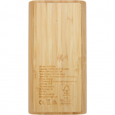 Logotrade promotional products photo of: Tulda 20.000 mAh bamboo power bank