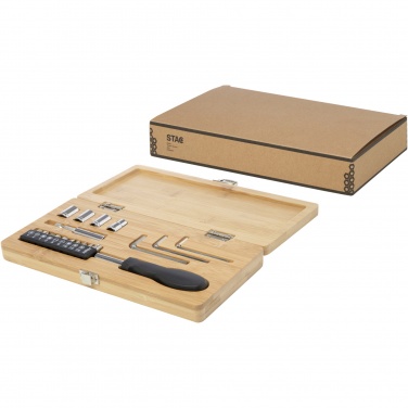 Logotrade promotional giveaways photo of: Rivet 19-piece bamboo/recycled plastic tool set