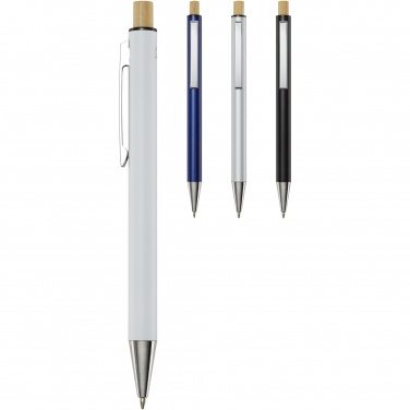 Logo trade corporate gifts image of: Cyrus recycled aluminium ballpoint pen (blue ink)